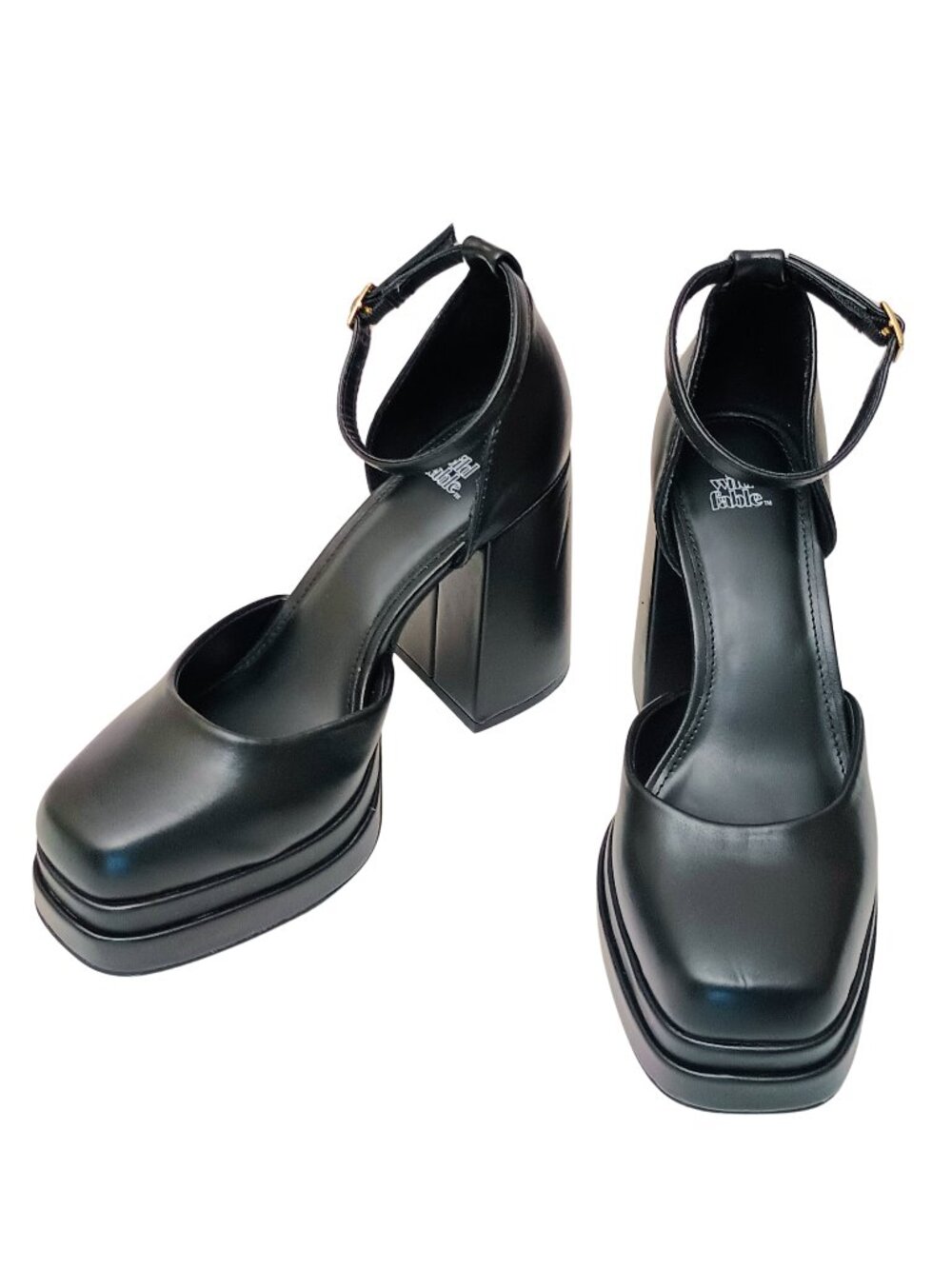 VTG Y2K Wild Fable Chunky Platform Shoes Size 6 Black Faux Leather Goth Grunge